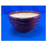 Brown Glazed Ceramic Planter Bowl