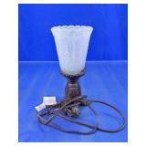 Ornate Accent Lamp w/Crackle Glass Shade