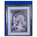Ornate Gold Framed Garden Path Wall Art