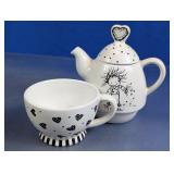(2) Ceramic Teapot & Cup Set