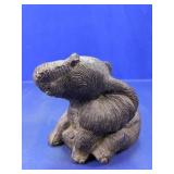 Textured Glass Seated Elephant Figurine