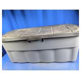 Gray Plastic Storage Tote with Lid
