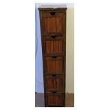 Tall 5-Drawer Wood Storage Chest with Reed Detail