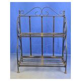 Black Metal Folding 2-Tier Scroll Rack