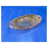 Carnival Glass Oval Dish With Handles