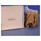 Portable Concrete Faux-Wood Tabletop Fire Pit