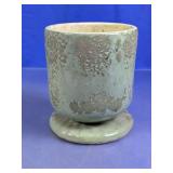 Vintage Green Speckled Ceramic Pedestal Planter