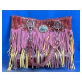 Fringe Handbag w/ Turquoise Accent