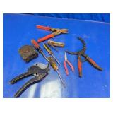 Assorted Hand Tool Lot with Crescent Lufkin Tape