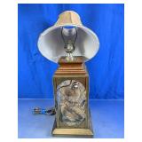 Quail Display Table Lamp w/ Fabric Shade