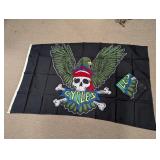 Motorcycles Skull Eagle Graphic Black Flag