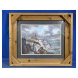 Framed Coastal Lighthouse Print Wall Art