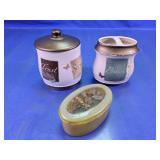 Decorative Ceramic Canister & Trinket Box Set