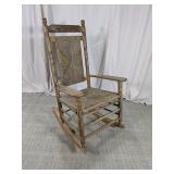 Rustic Wooden Rocking Chair w/Woven Seat