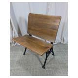 Vintage Cast Iron & Wood School Bench