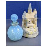 Ceramic Unicorn Castle Music Box & Bottle