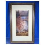 Framed Landscape Print with Sailboats