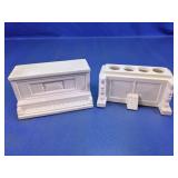 Vintage White Decorative Glass Holders