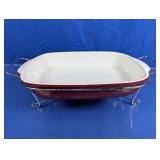 Ceramic Chafing Dish with Metal Warming Rack