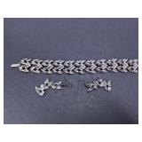 Vintage Silver-Tone Chevron Jewelry Set