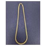 Gold-Tone Textured Flat Link Choker Necklace