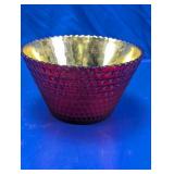 (1) Red Glass Decorative Bowl