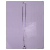 925 Sterling Silver Open Heart CZ Necklace