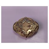 Antique Gold Tone Pendant Brooch