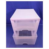 (2) Stackable Plastic Storage Drawers