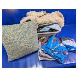 Mixed Bedding Pillow & Blanket Lot