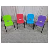 Kids Plastic Chairs Blue & Purple