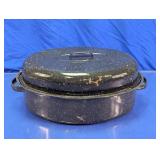 Graniteware Enamel Roasting Pan with Lid