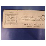 Tremont Nail Co Cut Nails Sample Card