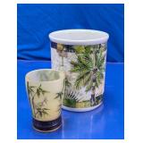 Decorative Ceramic Cup and Plastic Shot Glass