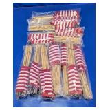 Small American Flags on Wooden Sticks