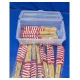Small American Flags on Wooden Sticks