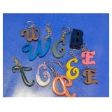 (10)Colorful Custom Resin Letter Keychains Lot