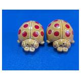 (2)Ceramic Ladybug Salt & Pepper Shakers Duo