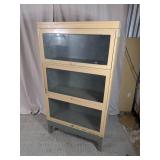 Vintage 3-Tier Metal Barrister Bookcase