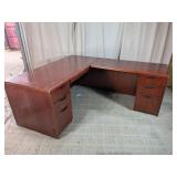 Executive L-Shaped Wood Finish Desk