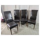 (4)Distressed Dark Brown Dining Chairs Lot