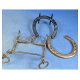 Vintage Horse Bit & Horseshoe Lot