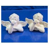 White Cherub Angel Figurine Pair