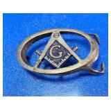 Vintage Masonic Square and Compasses Belt Buckle