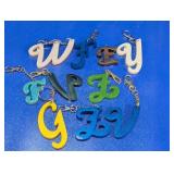 (10)Assorted Resin Letter Keychains Collection Lot