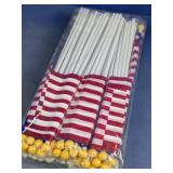 Mini American Flags Plastic Poles