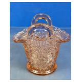Vintage Pink Glass Basket
