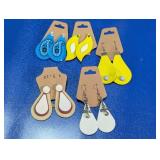 (5)Pairs Handmade Teardrop Earring Collection Lot