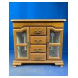 Vintage Wooden Jewelry Armoire Box