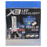X3 LED Headlight Bulb Kit 6000LM 50W